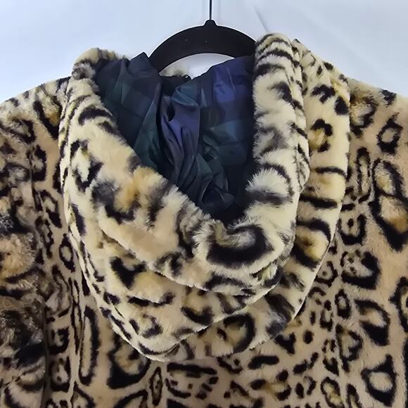 Nikki Jones Reversible Animal Print Faux Fur Zip Parka Size Small - Picture 7 of 8